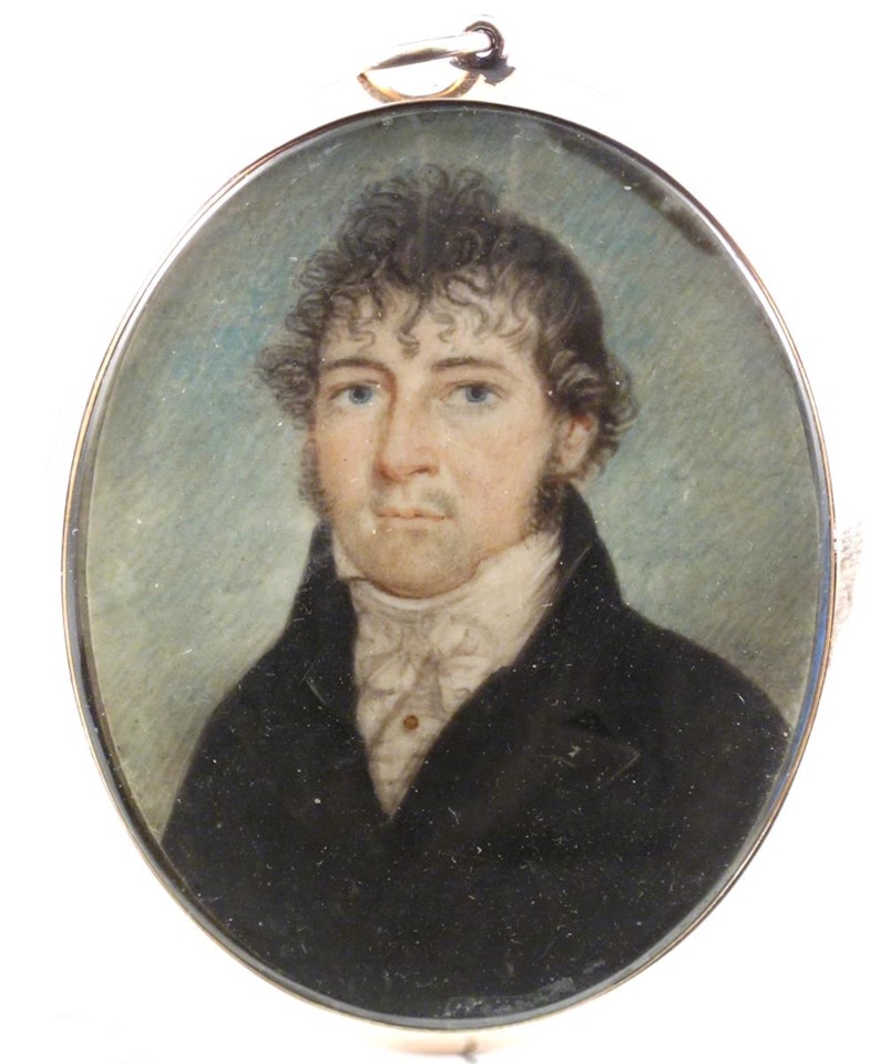 A gentleman, head and shoulders facing left by English School