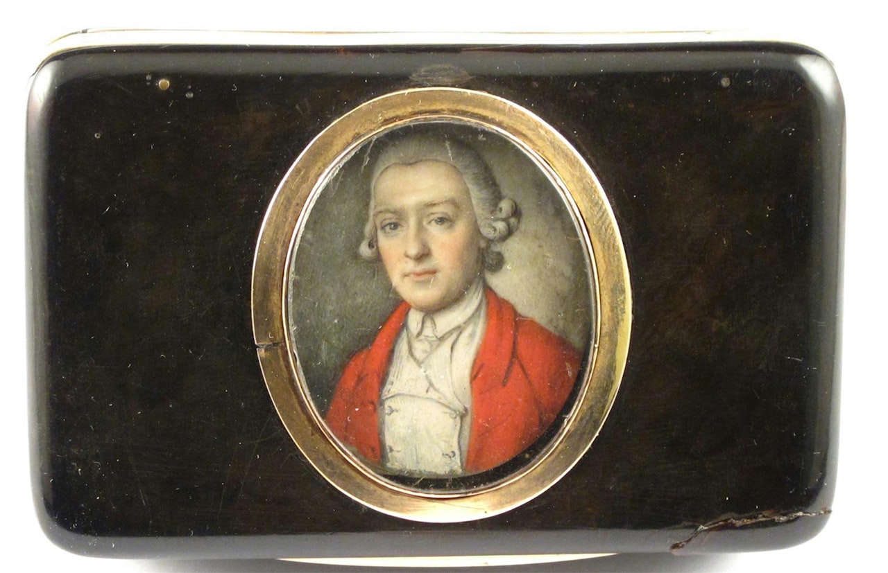 A gentleman, wearing red, head and shoulders by English School
