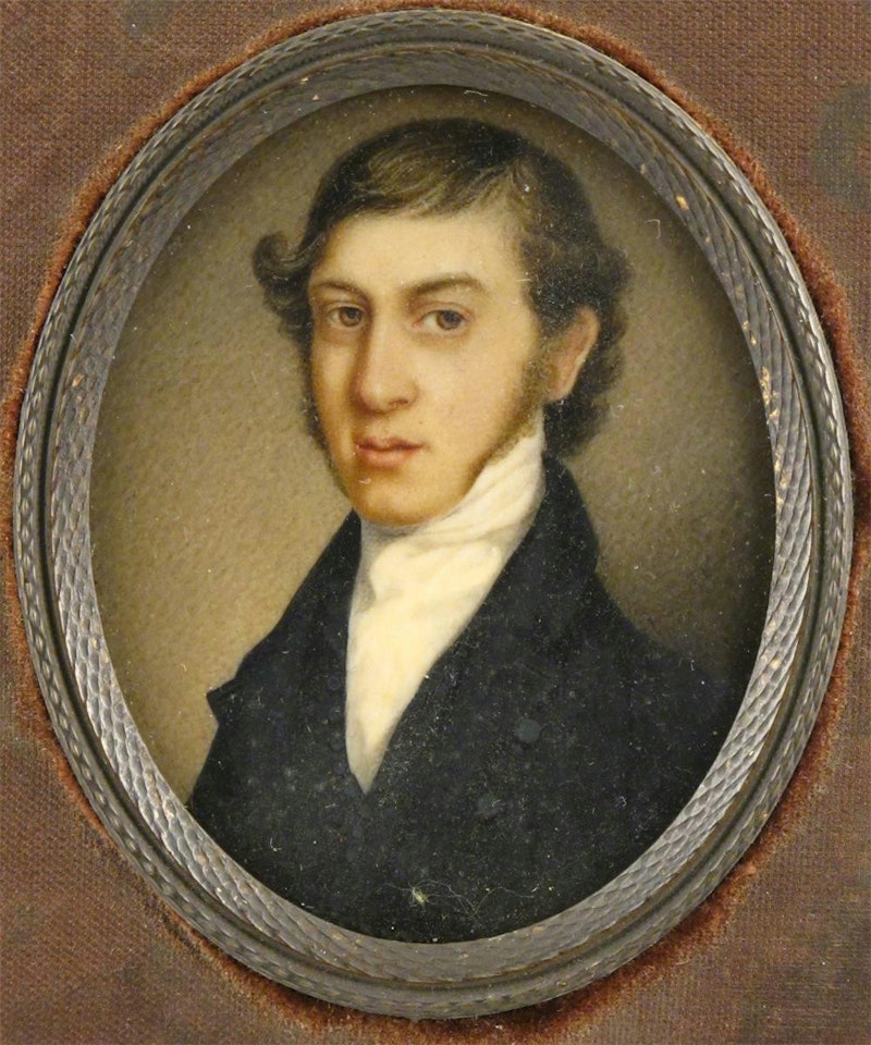 A gentleman, head and shoulders in black by English School