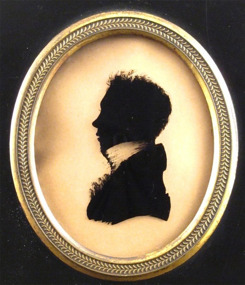 Reverse glass silhouette of Cyril Vincent by English School