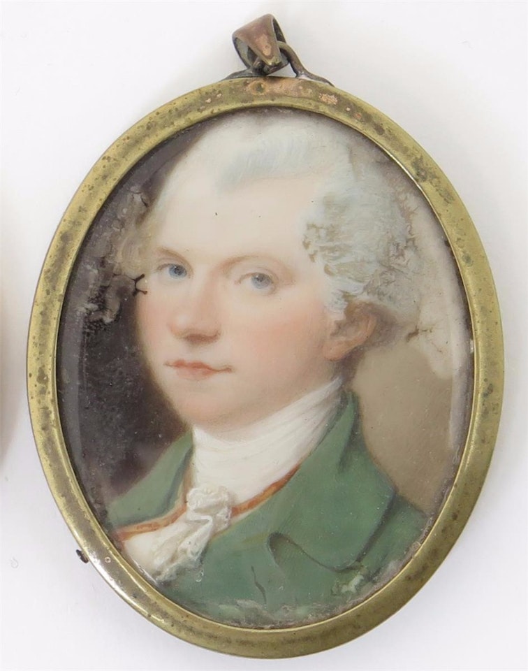 Head and shoulders wearing green by English School