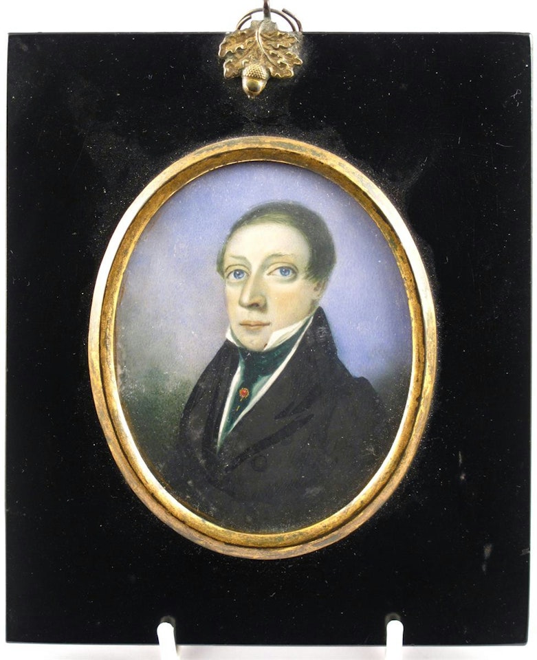 A lady, head and shoulders with a lace collar by English School