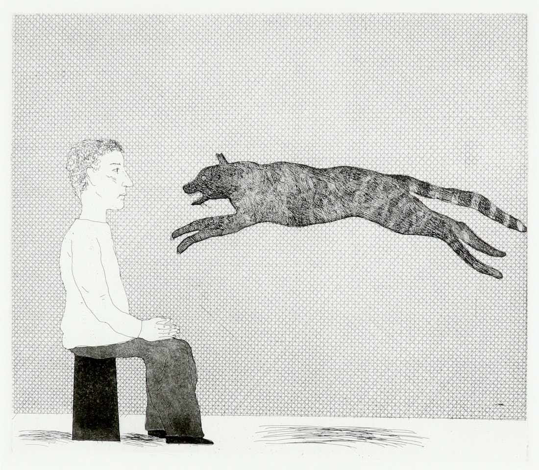 A Black Cat Leaping (S.A.C 94; M.C.A.T 91) by David Hockney