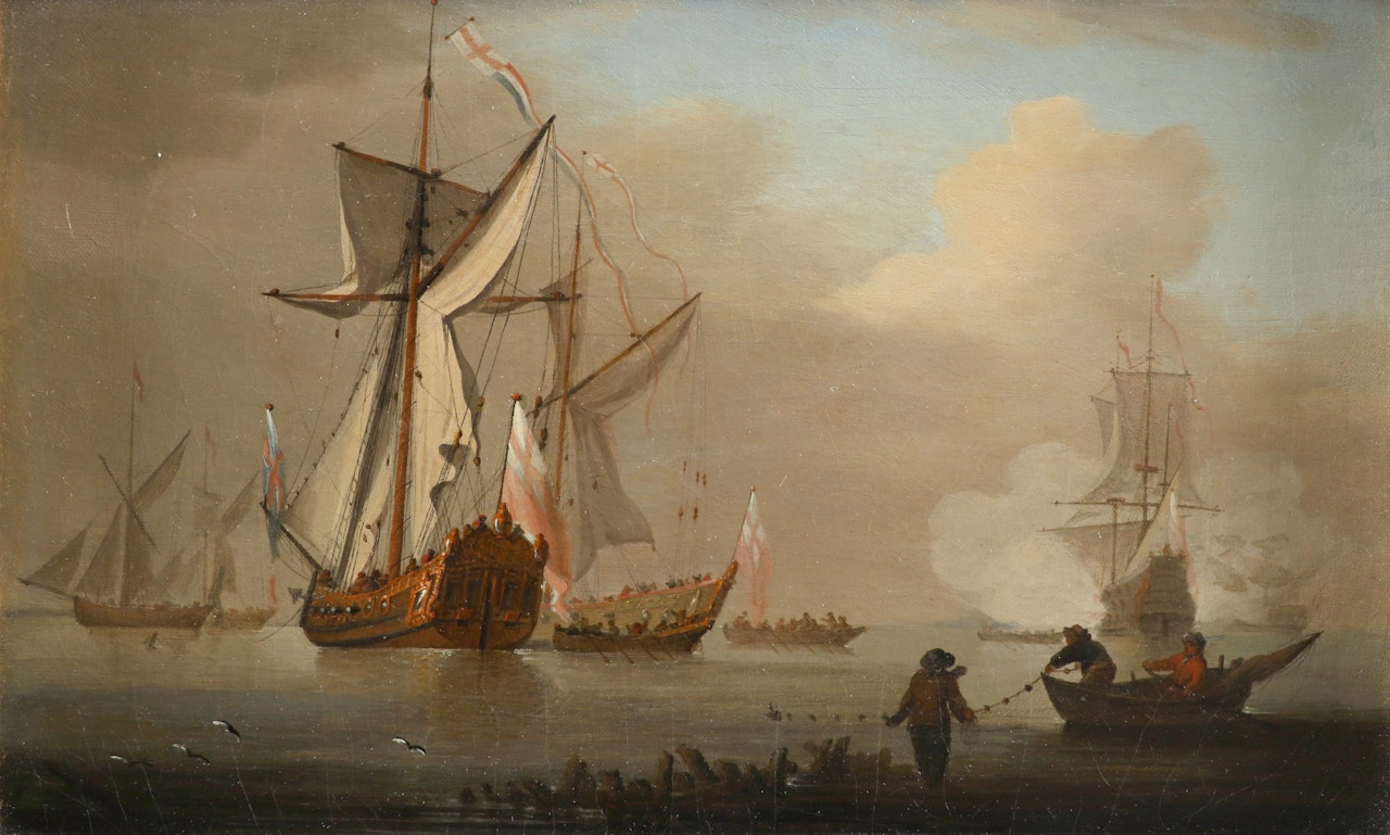 Men-of-war at anchor by Peter Monamy