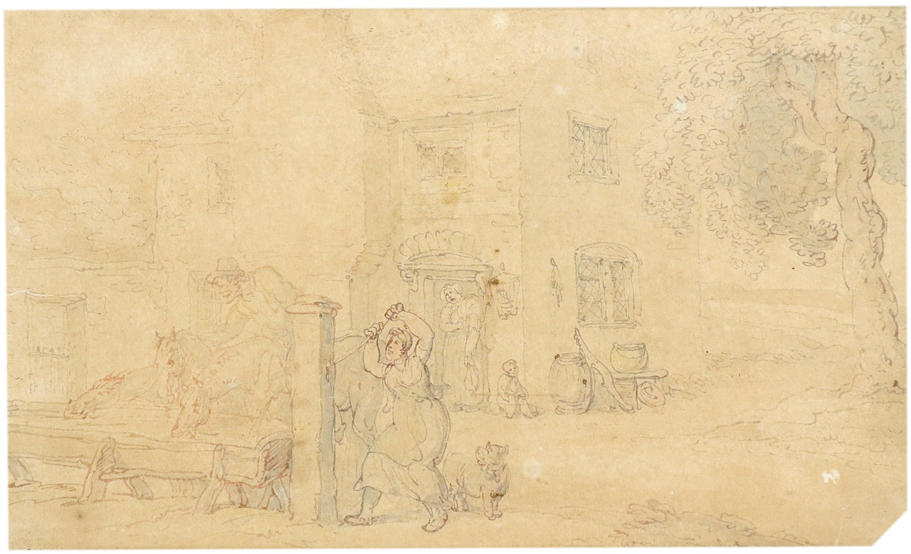 The horse trough by Thomas Rowlandson