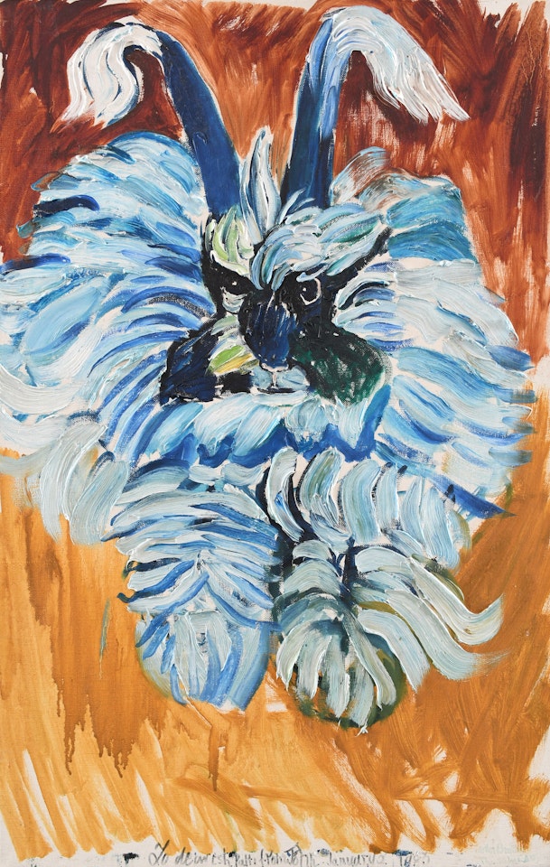 Angora rabbit by John Bratby