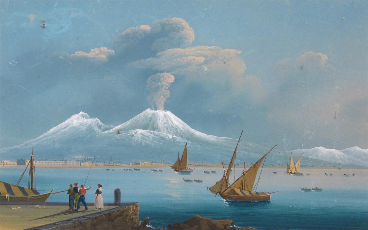 Views of the bay of Naples by Neapolitan School