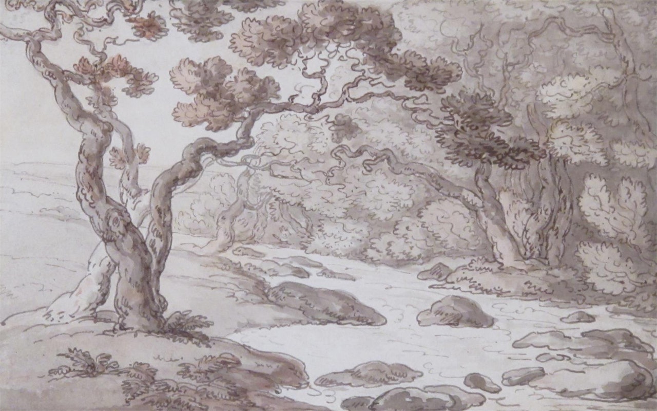 A Devonshire Stream by Thomas Rowlandson