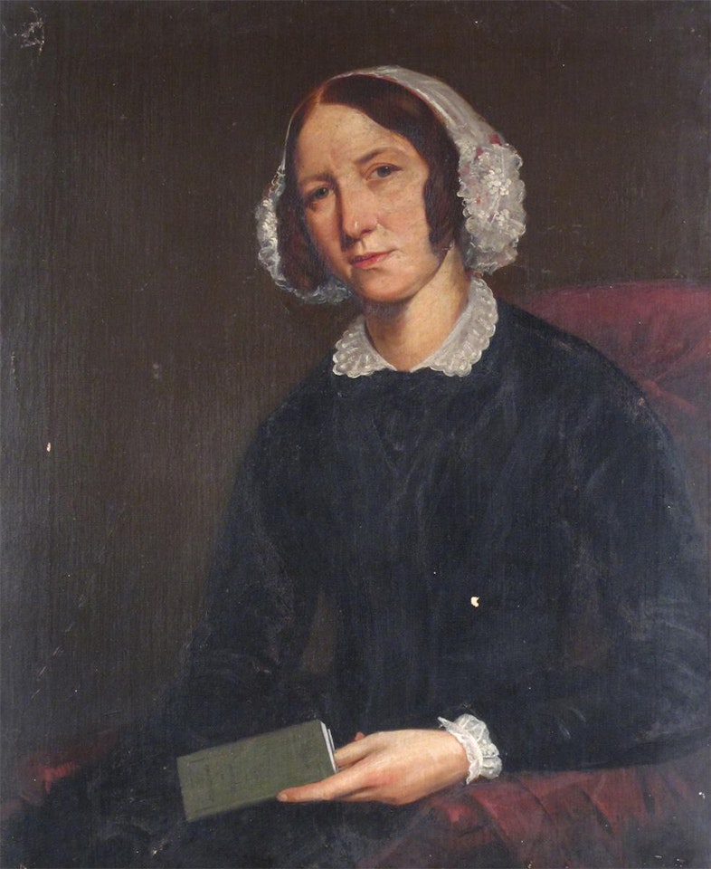 Portrait of a lady seated, wearing black by English School