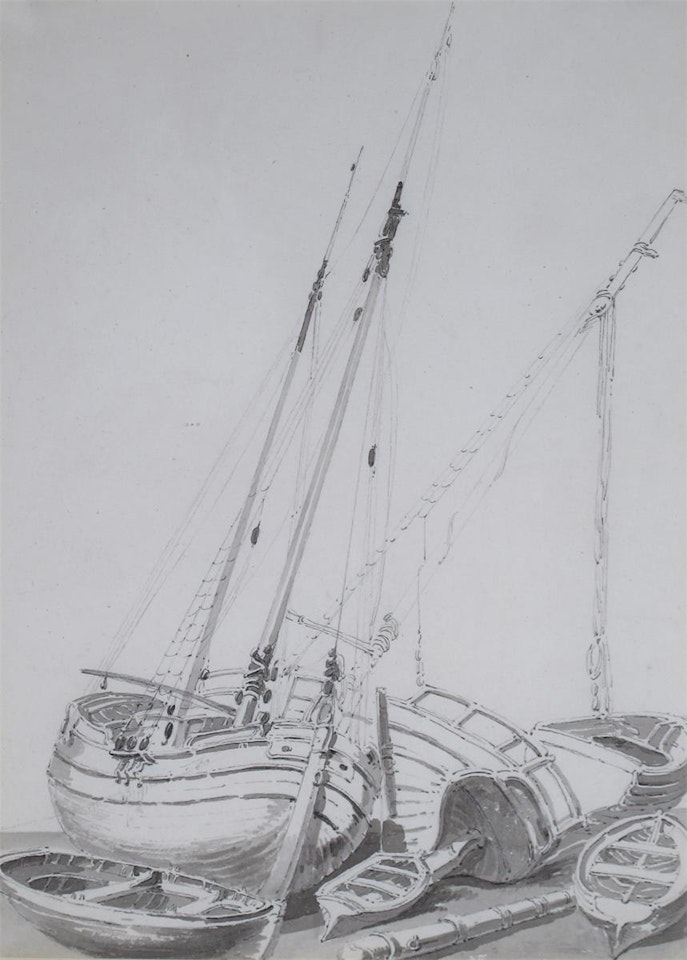 Fishing boats at low tide by Joseph Mallord William Turner