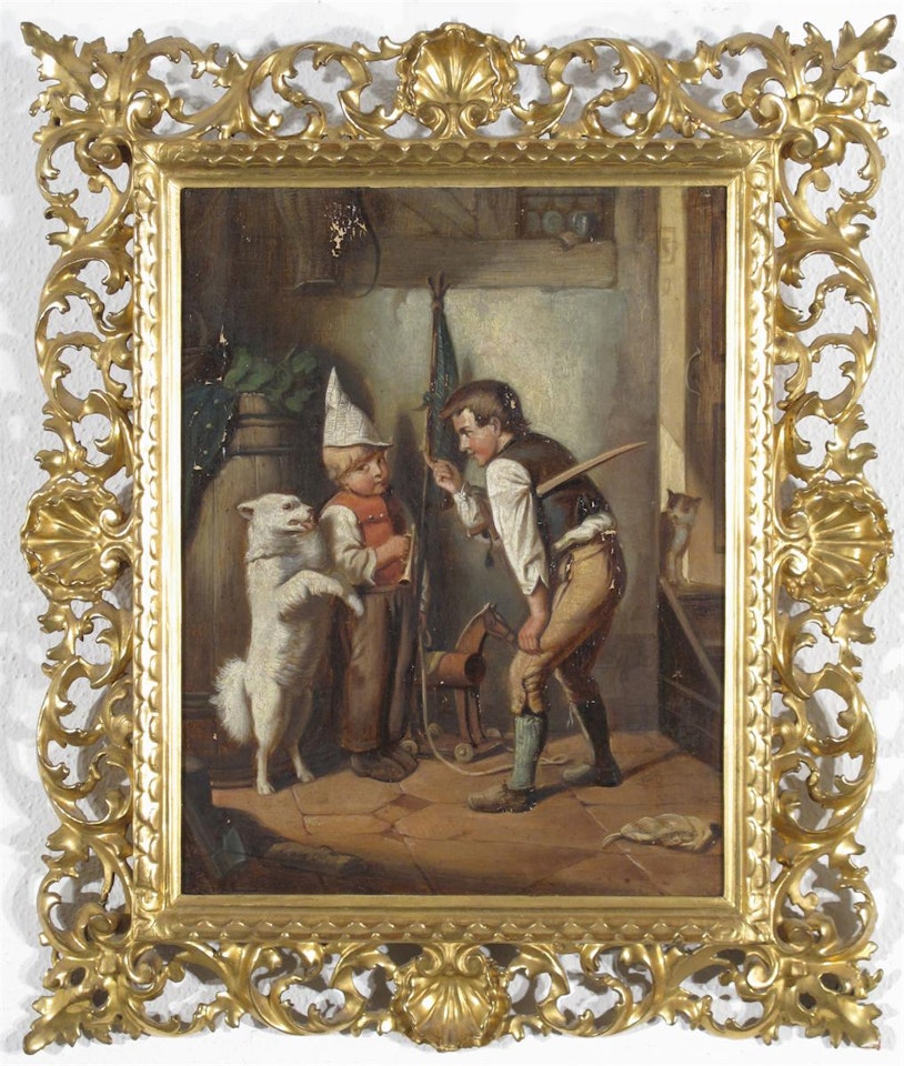 Children playing by Italian School