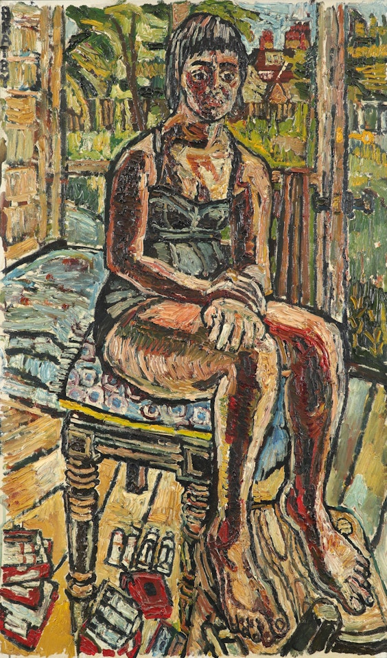 Portrait of Gloria as an art student by John Bratby