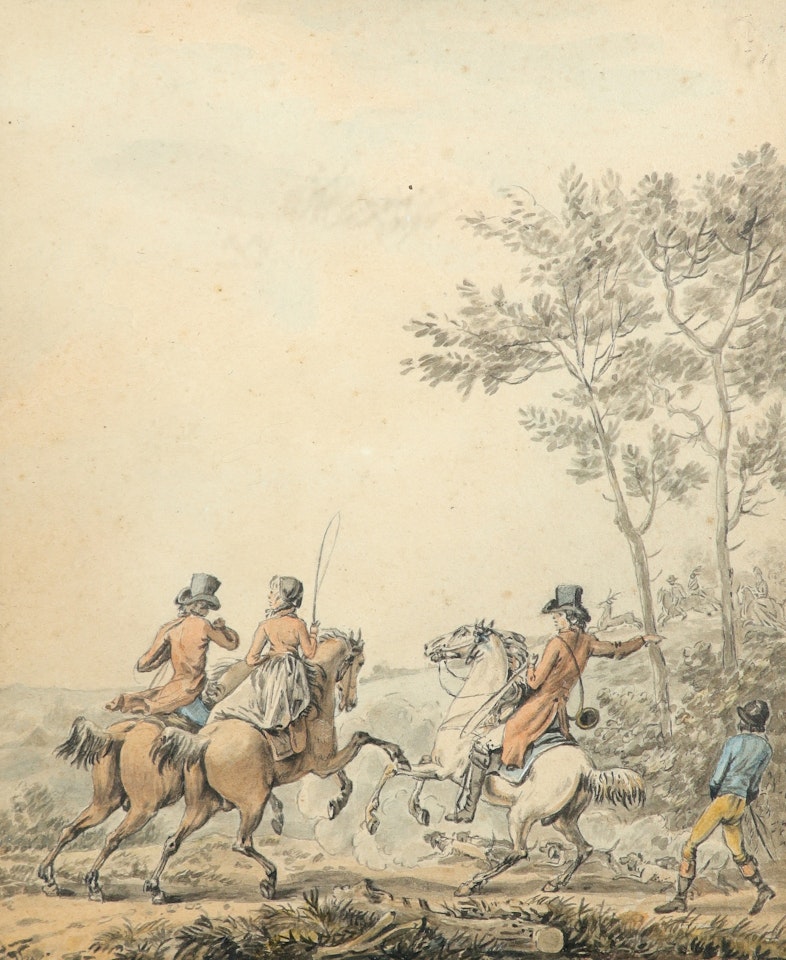 On the hunt; Riders resting by English School