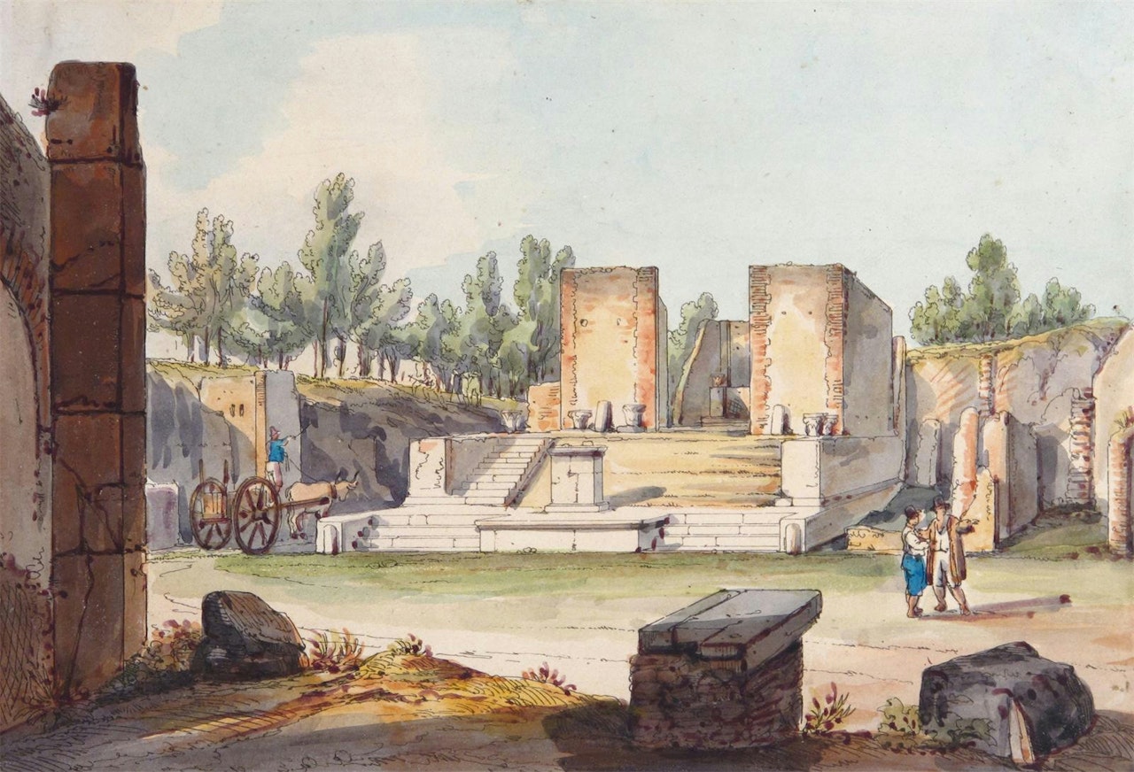 Piccolo Teatro a Pompei; Tempio della Fortuna; Temple in Pompeii by English School