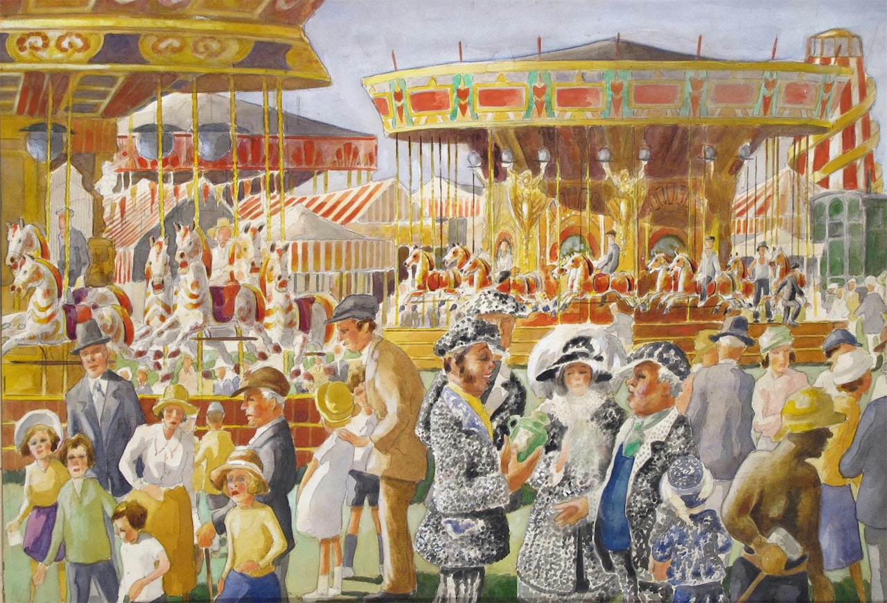 Pearly kings and queen at the Fairground by English School