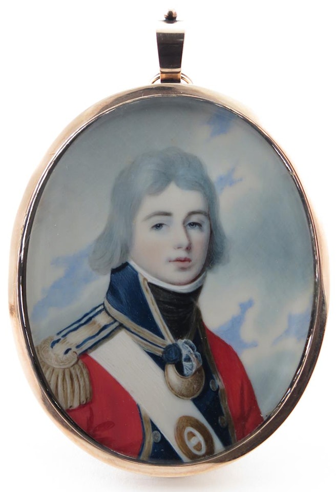 Portrait miniature of an Irish Officer, head and shoulders, wearing uniform by English School