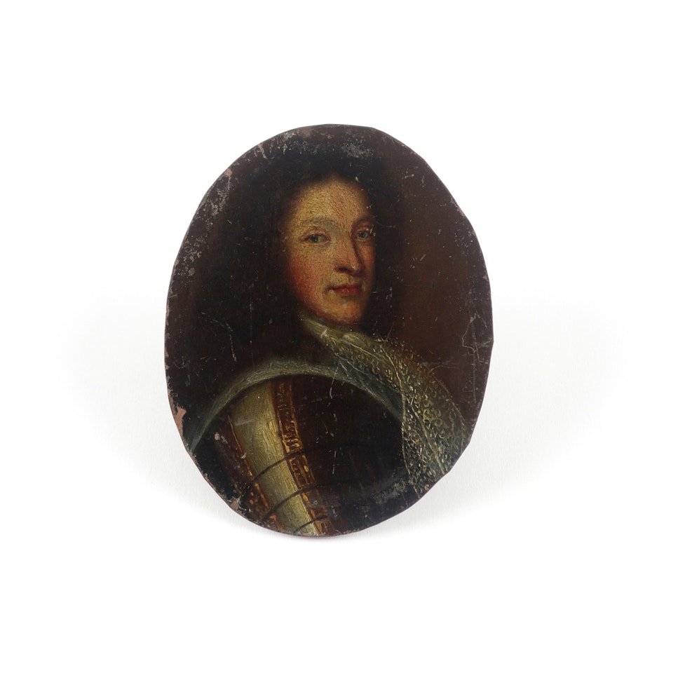 Portrait miniature of a gentleman in armour by Dutch School