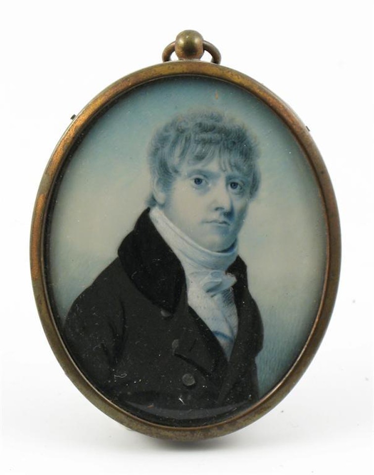 Portrait of a gentleman in a black coat by English School