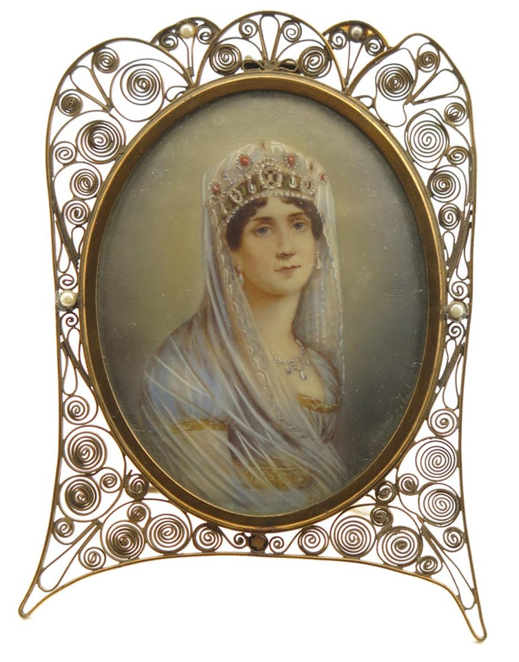 Portrait miniautre of Napoleon Bonaparte and Josephine by French School