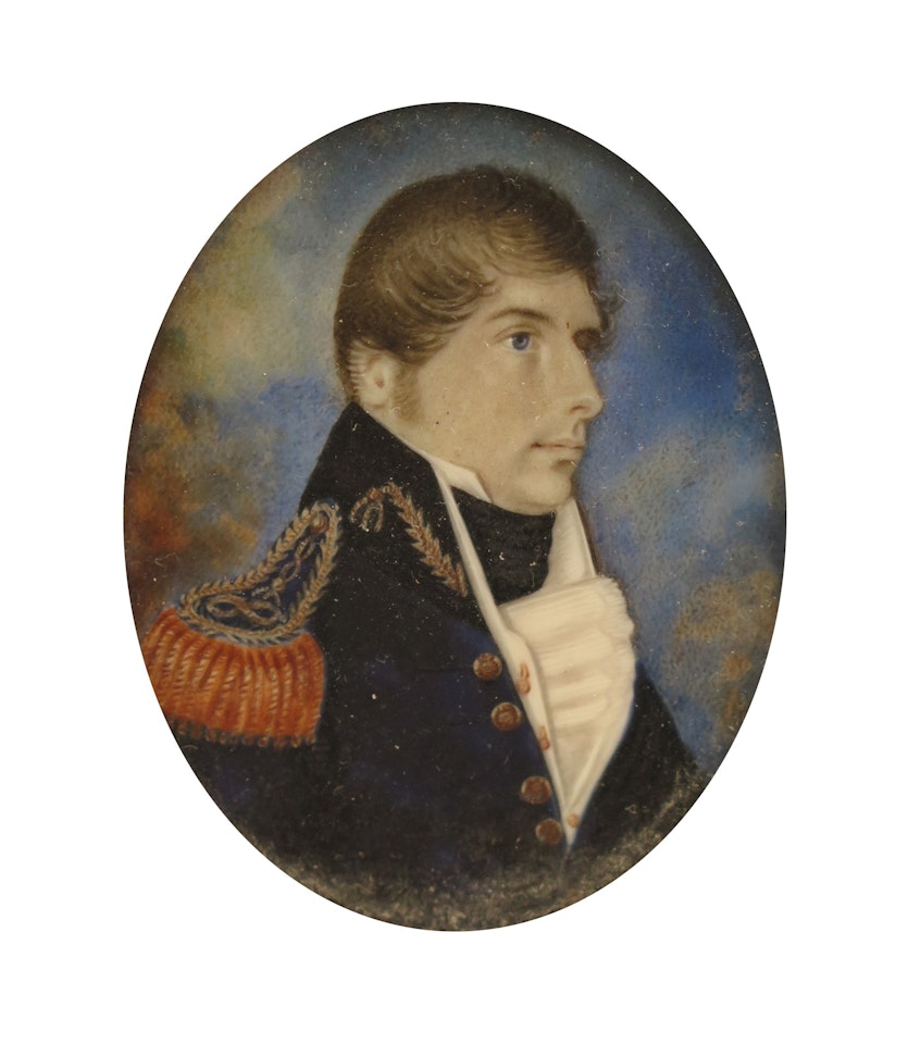 Portrait miniature of Daniel Hardy, head and shoulders, in uniform by French School