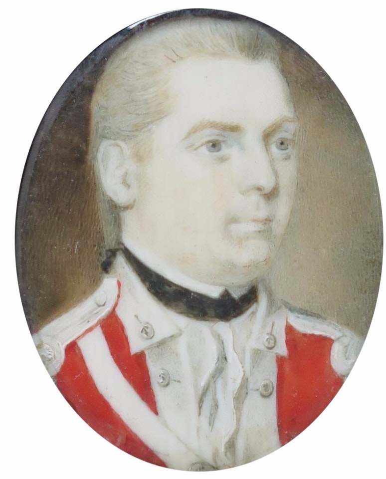 Miniature portrait of Captain James George Prosser of the Royal Marines, d. 25th February 1796 aged 39, head and shoulders in uniform by English School