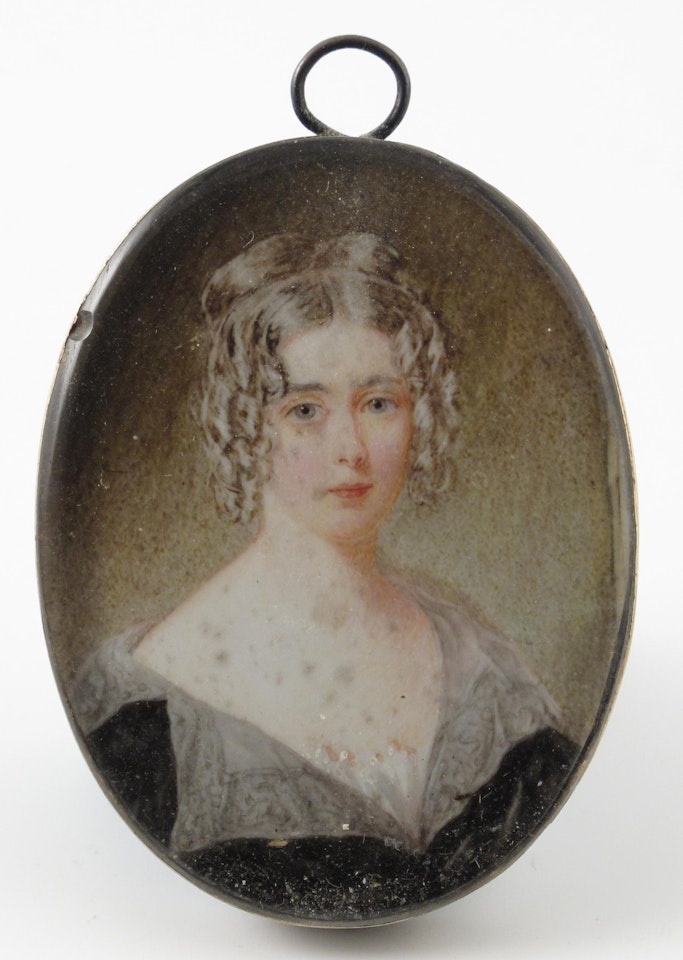 A lady with her hair in ringlets by English School