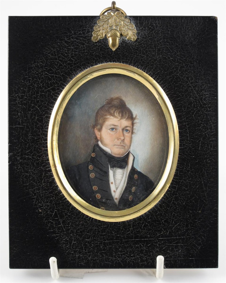 A gentleman in naval uniform, facing right by English School