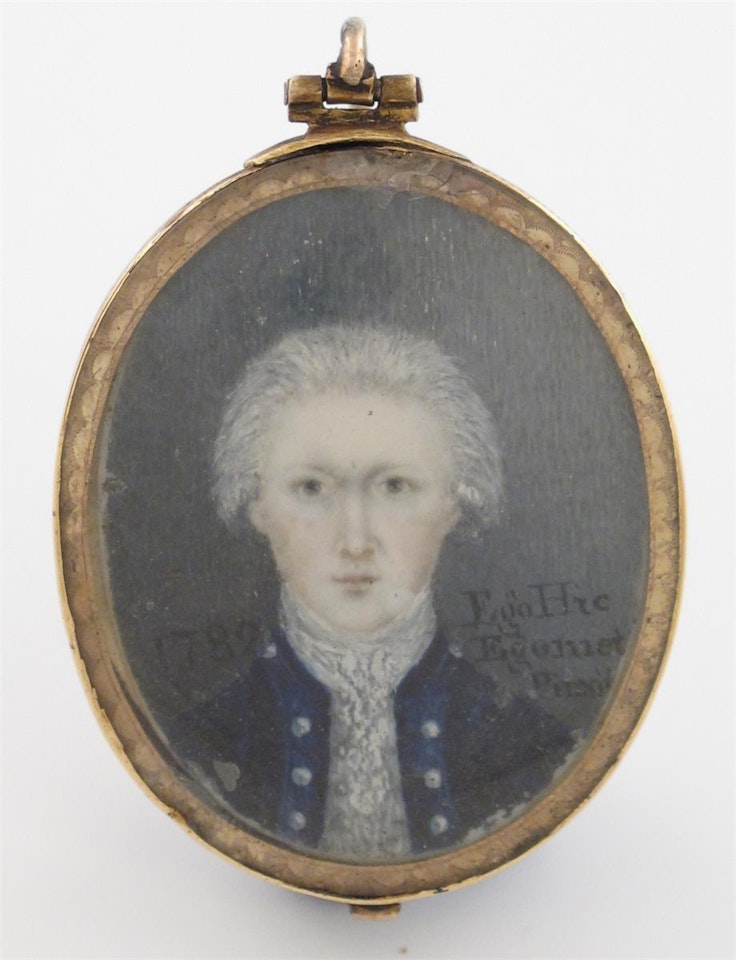 A gentleman in a blue jacket by English School