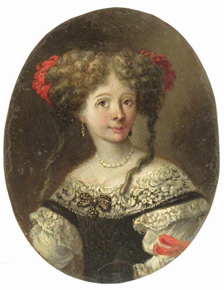 A lady, half length, bearing a black dress by Italian School