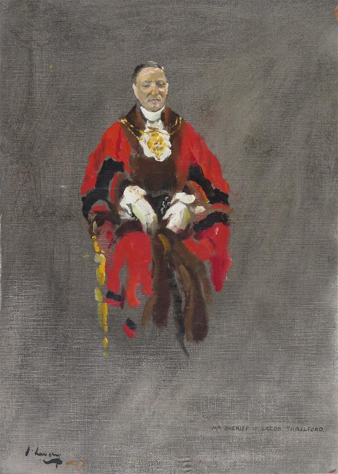 Mr Sheriff, W. Lacon Threlford [A study for the presentation to His Majesty King Edward VIII of the Charter of the Master Mariner"s Company] by John Lavery