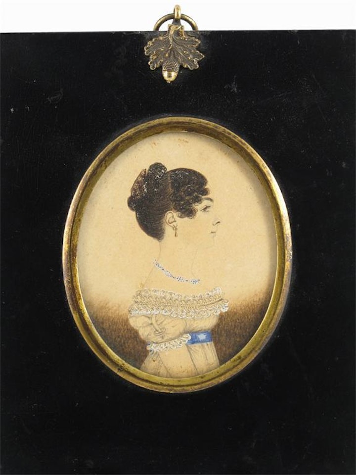 Two young ladies, in profile by English School