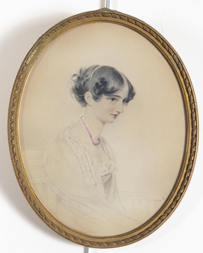 Portrait miniature of Mrs Lonsdale, wife of John Lonsdale, Bishop of Lichfield in 1816 by English School
