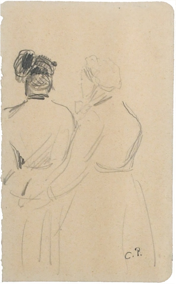 Deux femmes dans un marché by Camille Pissarro