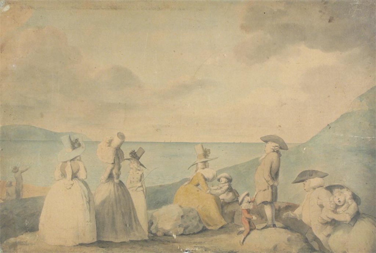 Families by the seaside by English School
