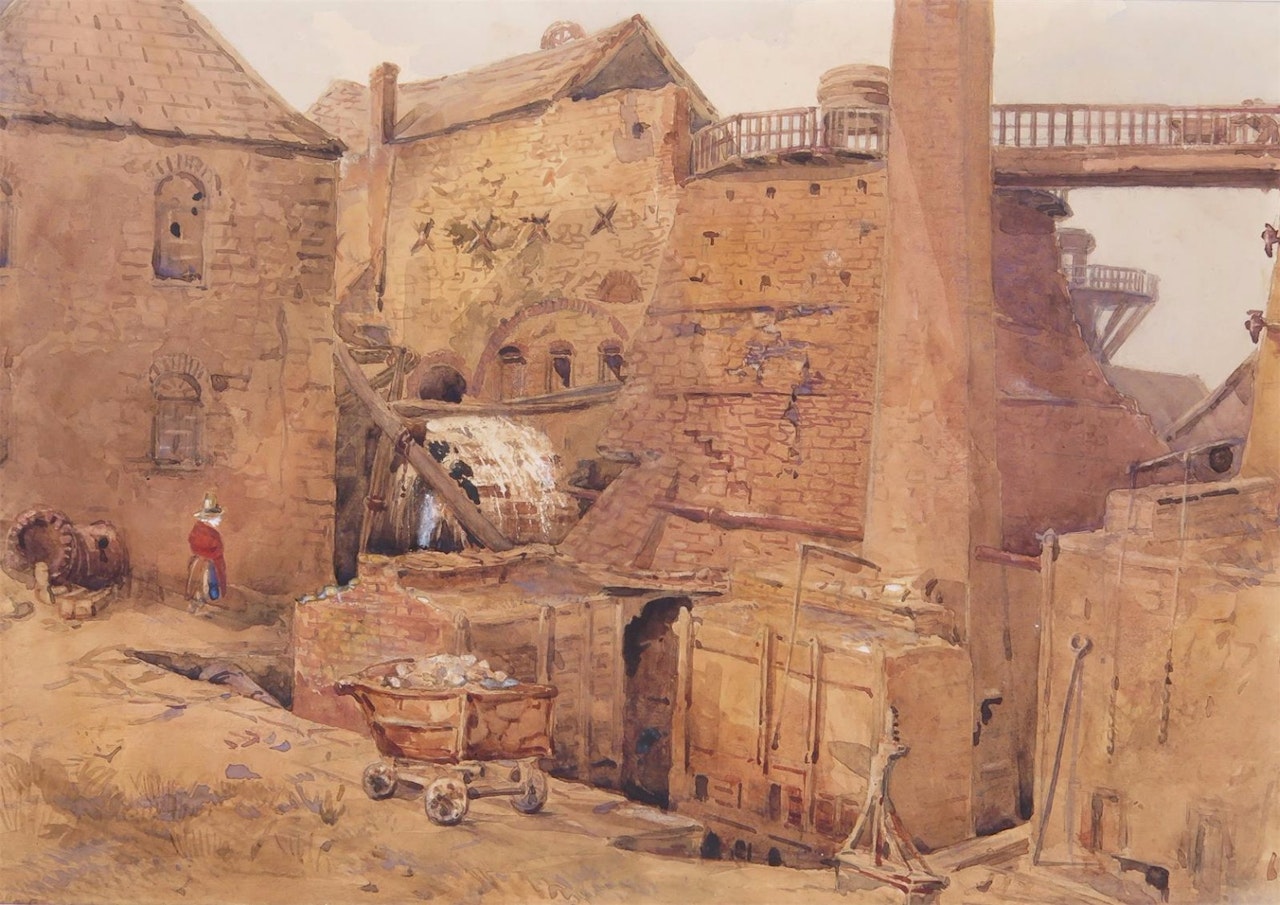 Yniscedcadwyn Iron Works, South Wales by English School