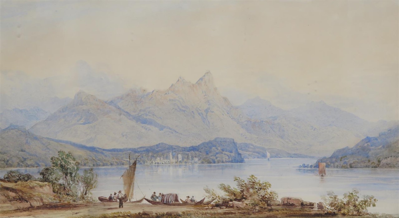 Lake Como point, Balbianello on the shore by English School