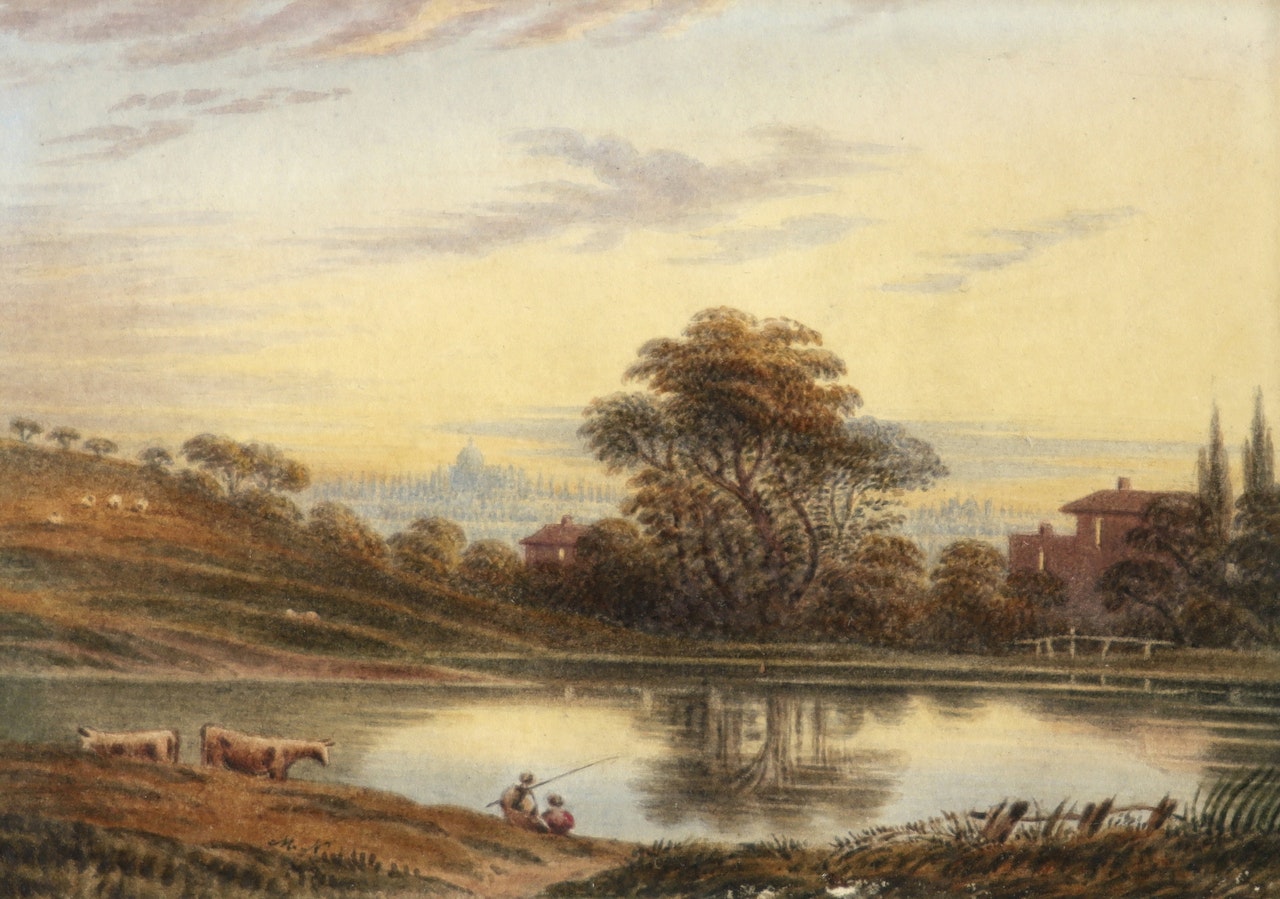 A view of Hampstead Heath by English School