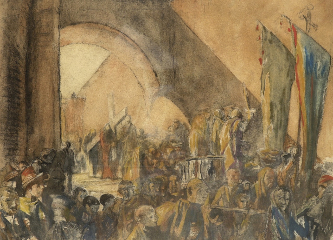The Procession, Furnes by Sir Frank Brangwyn