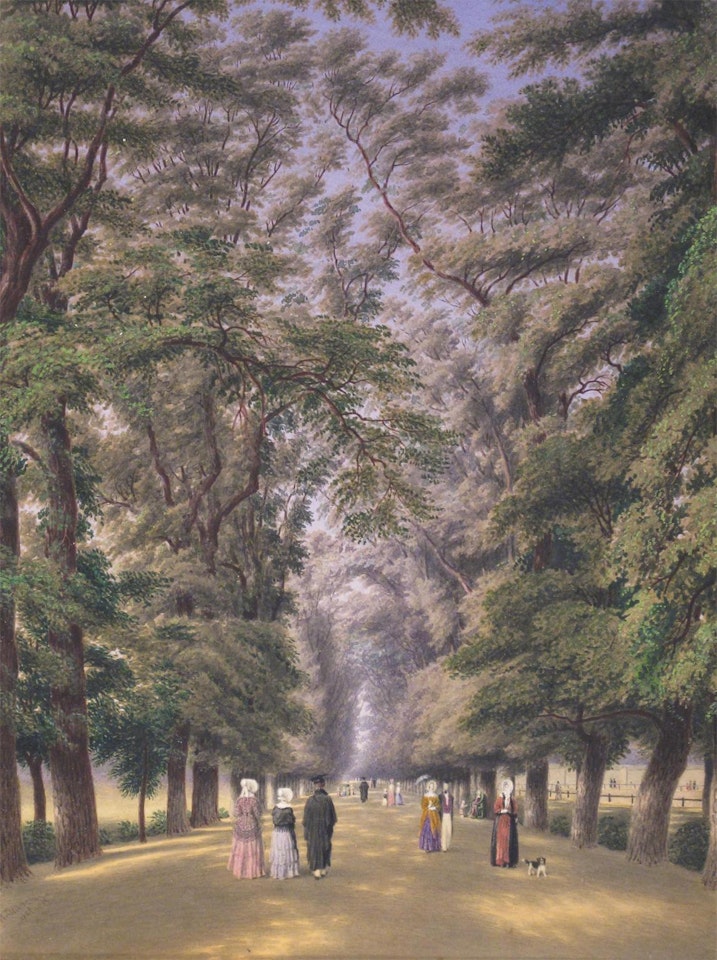 Elegant figures on The Broadwalk, Christchurch by English School