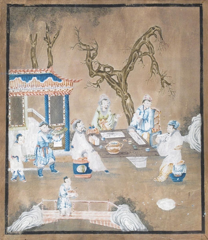 Scholars at various pursuits by Chinese School