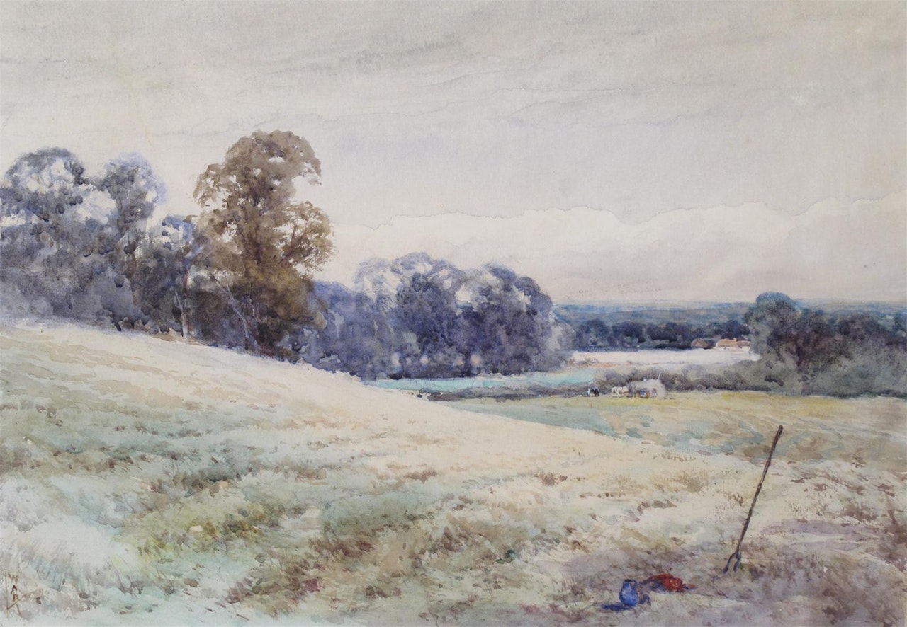 Harvest scene by English School