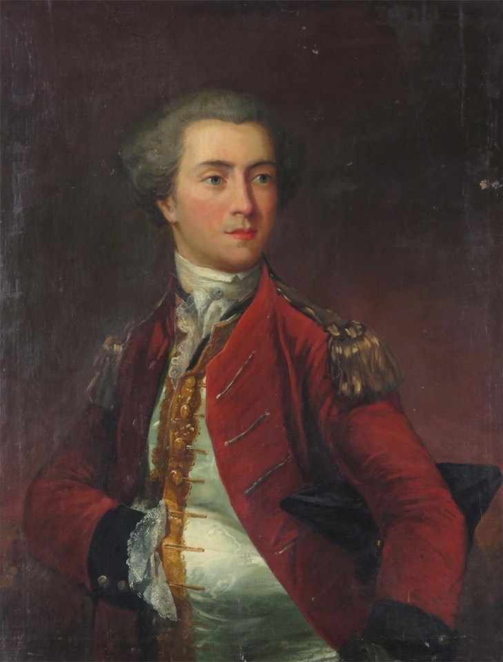 Portrait of an officer, half length by English School