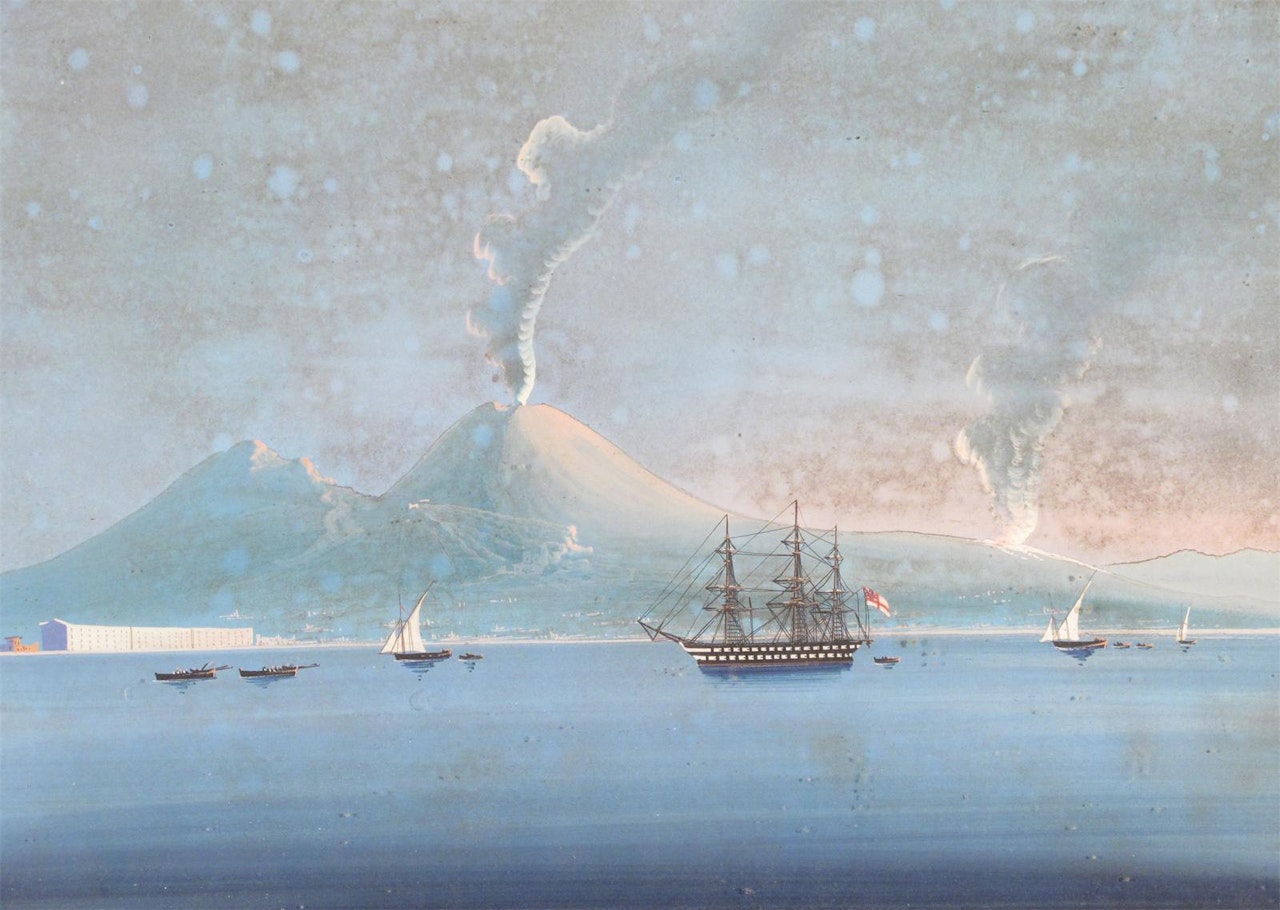 Napoli da Mare; Eruzione di 9. X by Neapolitan School