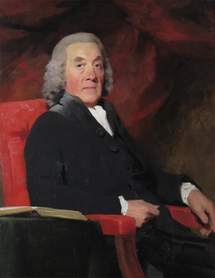 Portrait of the Reverend James Lindsay of Pinkieburn; (1711-1796), three-quarter length, seated by Henry Raeburn