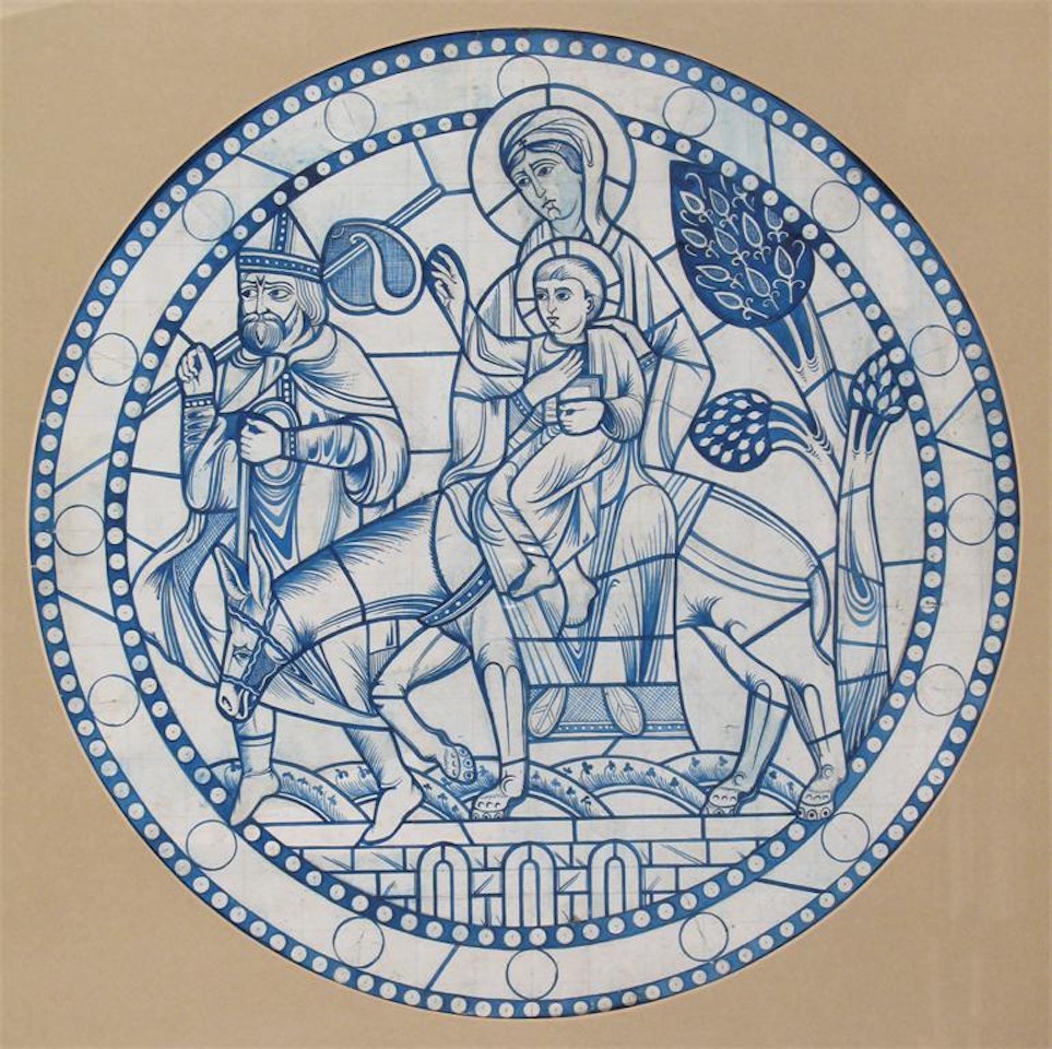 Design for a stained glass window by English School