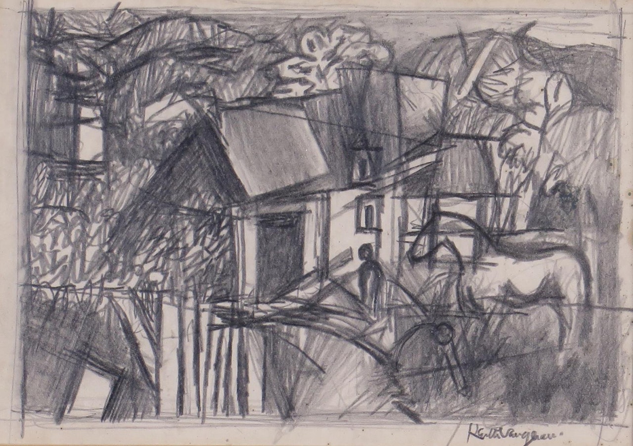 Study for September II; Group of four small drawings on one sheet by Keith Vaughan