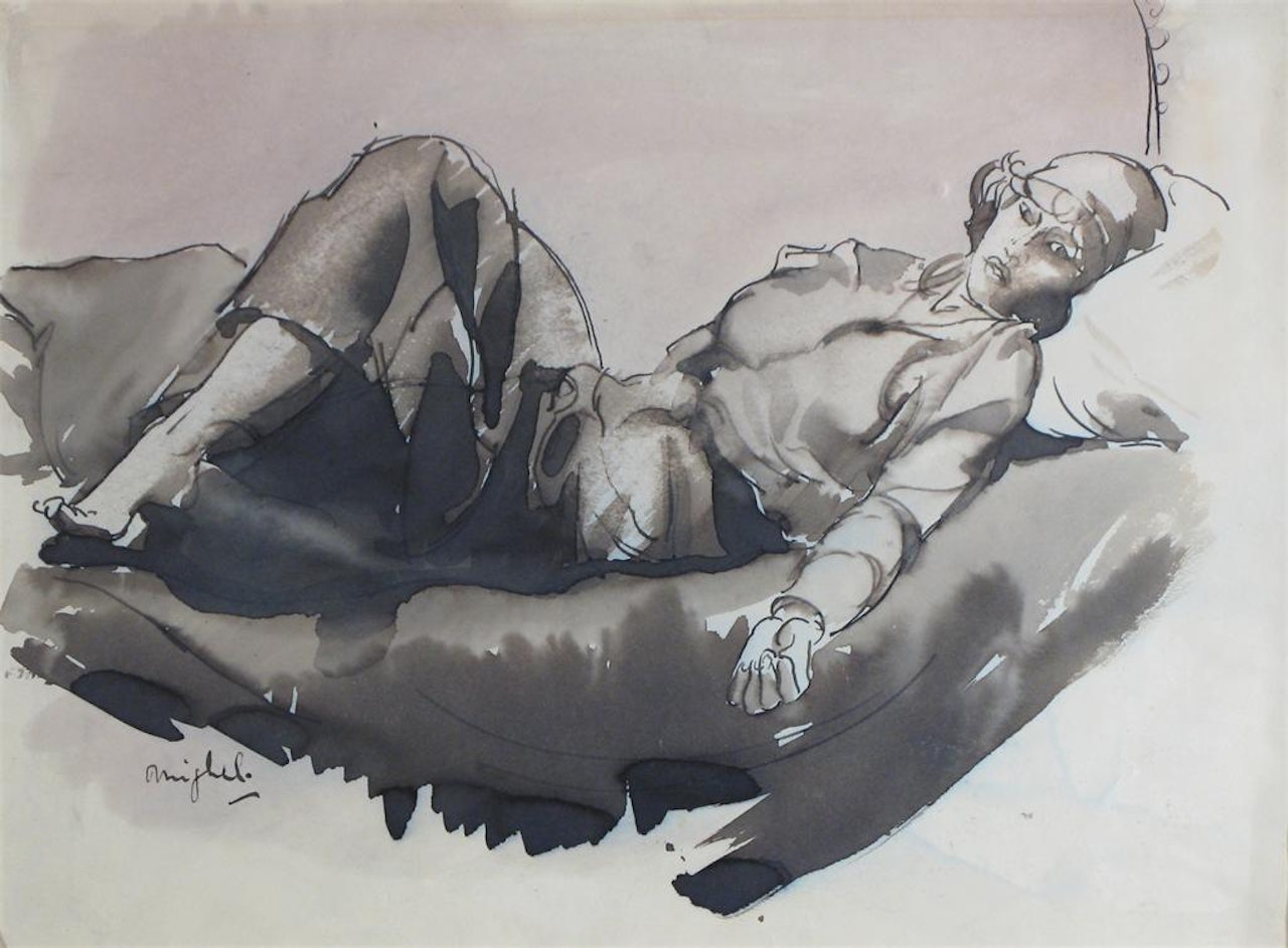 A lady reclining by English School