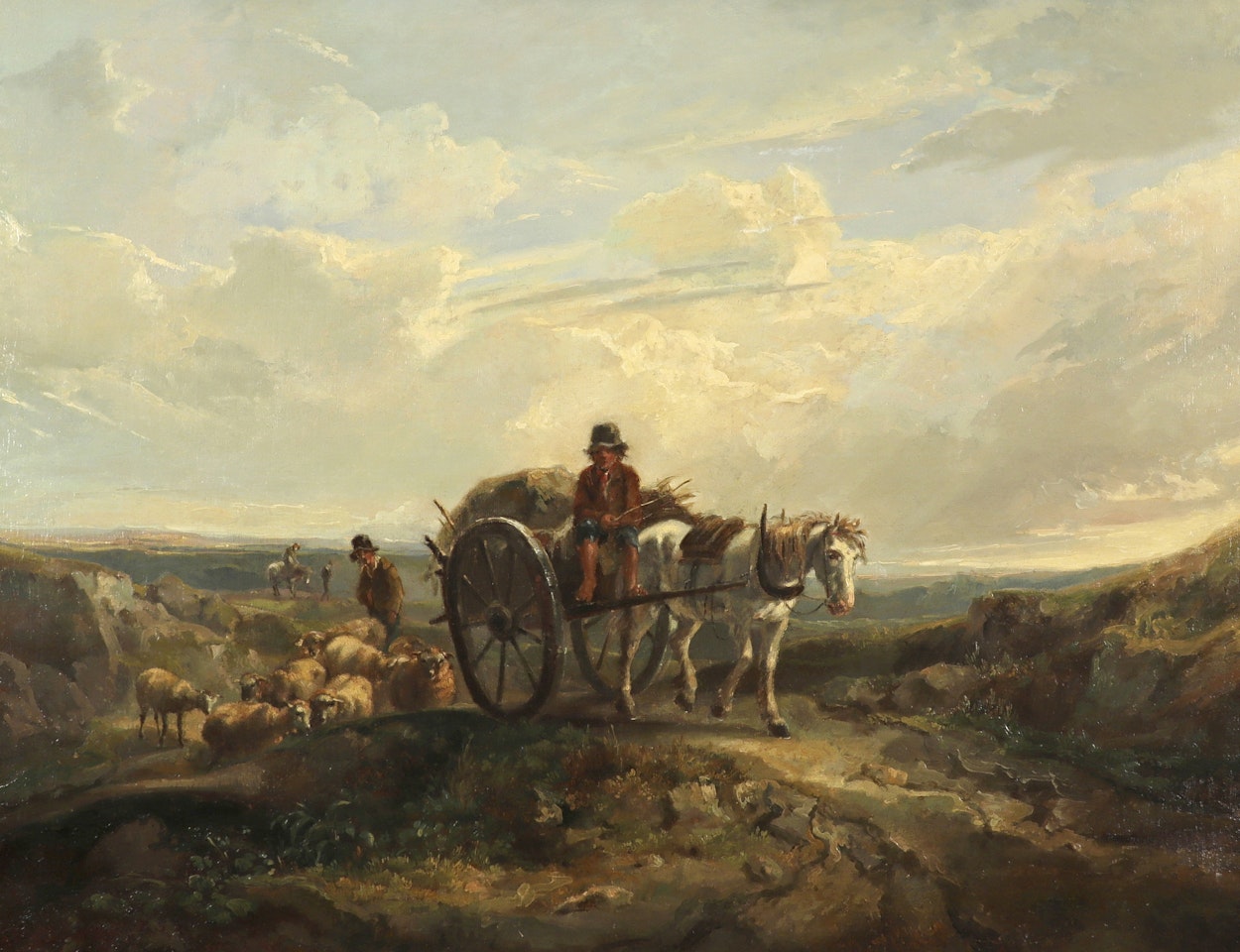 Drovers in a Landscape by English School