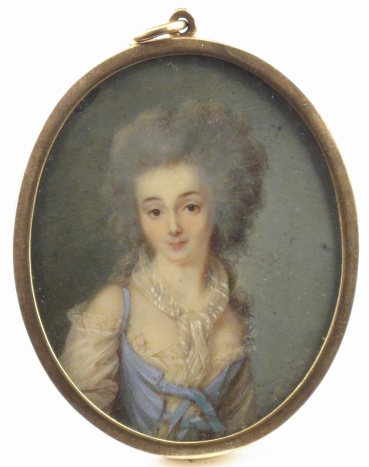 A lady, half length, in deshabille by French School
