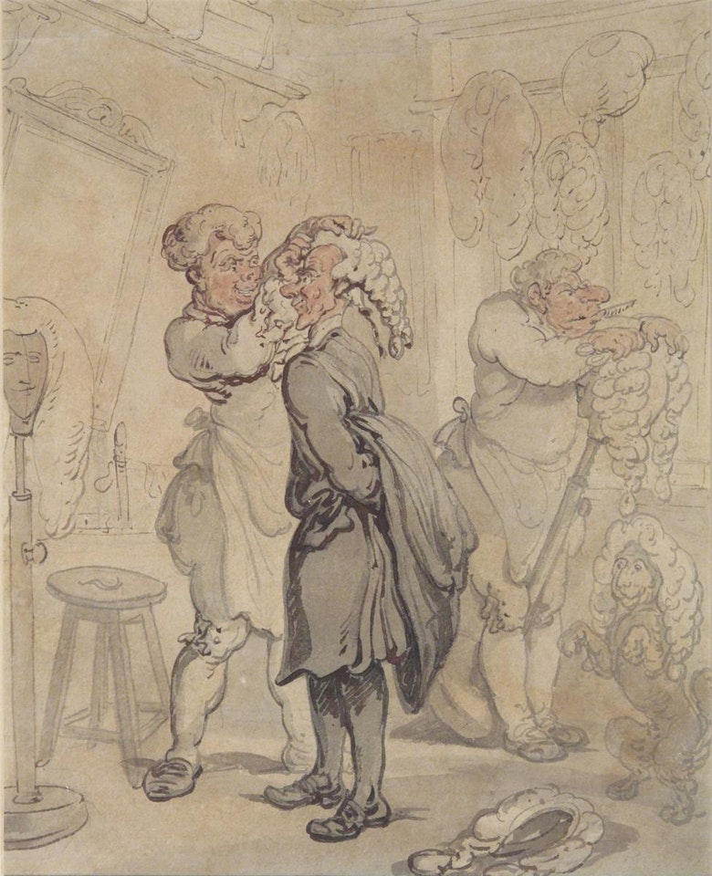 The wig maker by Thomas Rowlandson